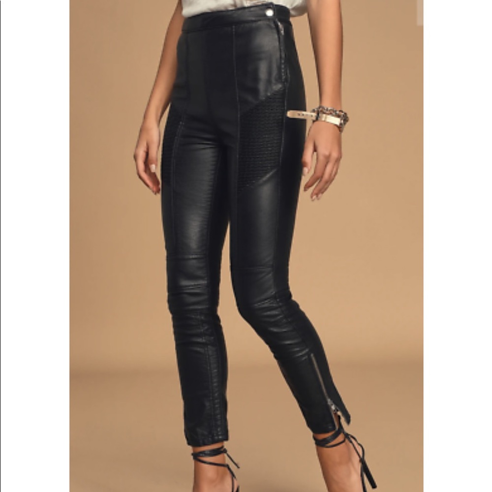 Free People Kaelin Vegan Leather Moto Skinny Pants